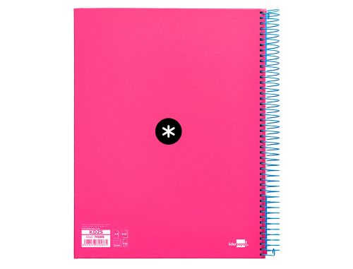 Caderno espiral din a4 antartik capa forrada 120 f 100 gr quadricula 5 mm 5 bandas de cores cor rosa f. ,  , 74586 , 8423473745865